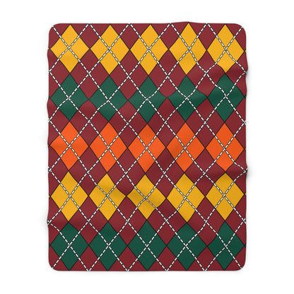 Sri Lanka Retro Argyle Blanket Throw