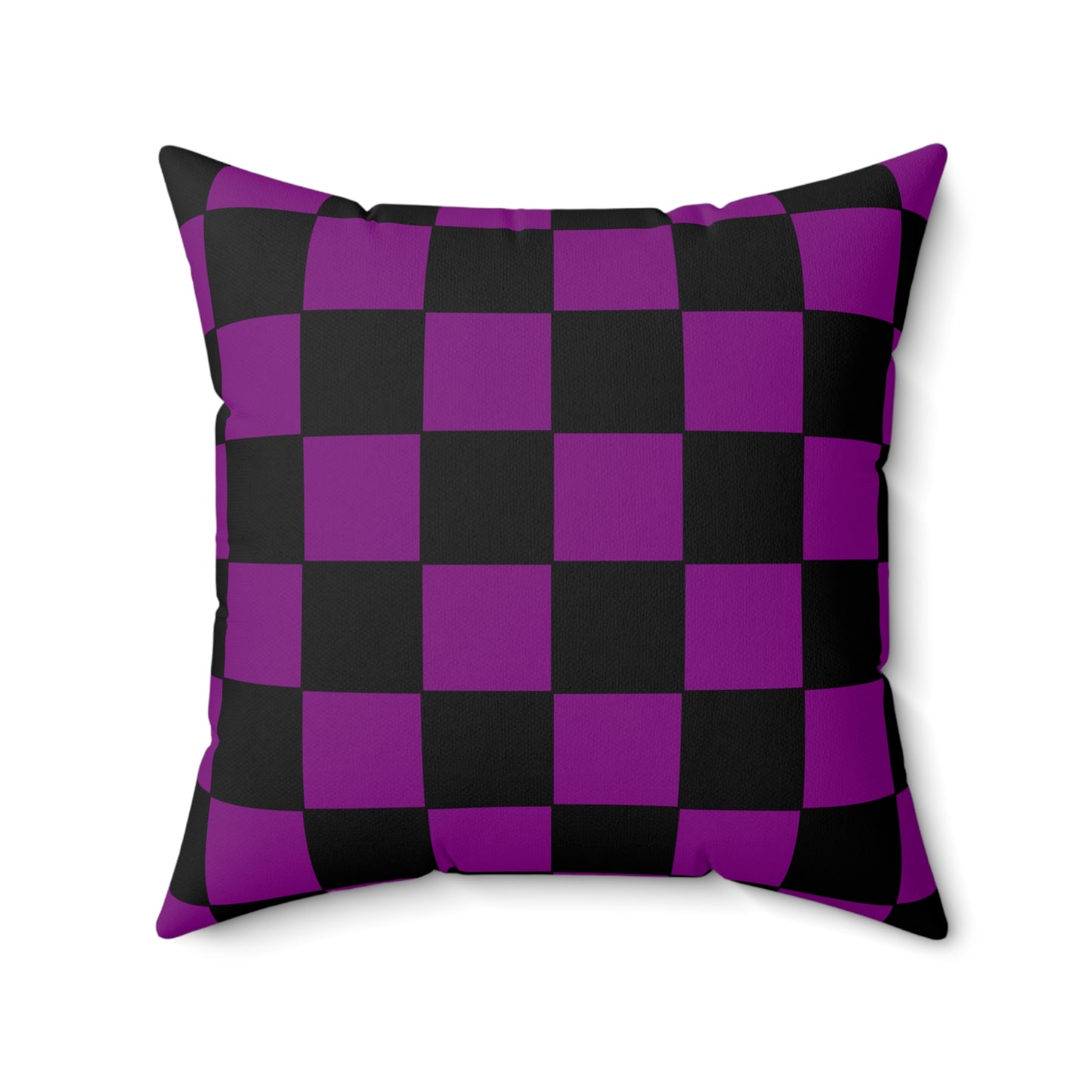 Purple, Black Retro Check Cushion Pillow