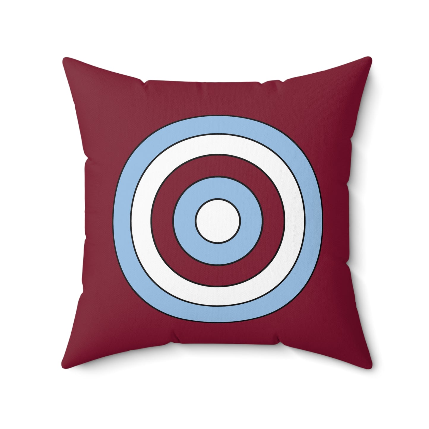 Claret, Blue, White Retro Target Cushion Pillow