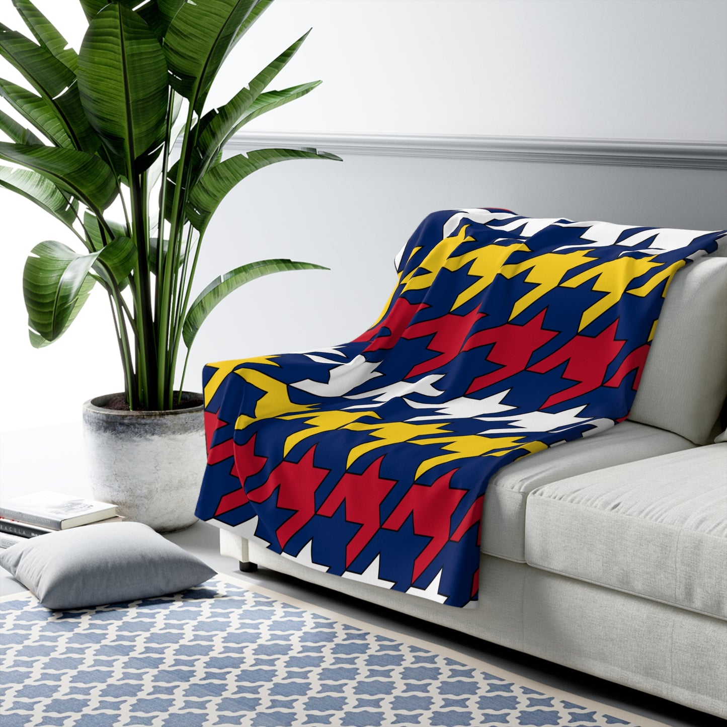 Turks And Caicos Islands Retro Houndstooth Blanket Throw
