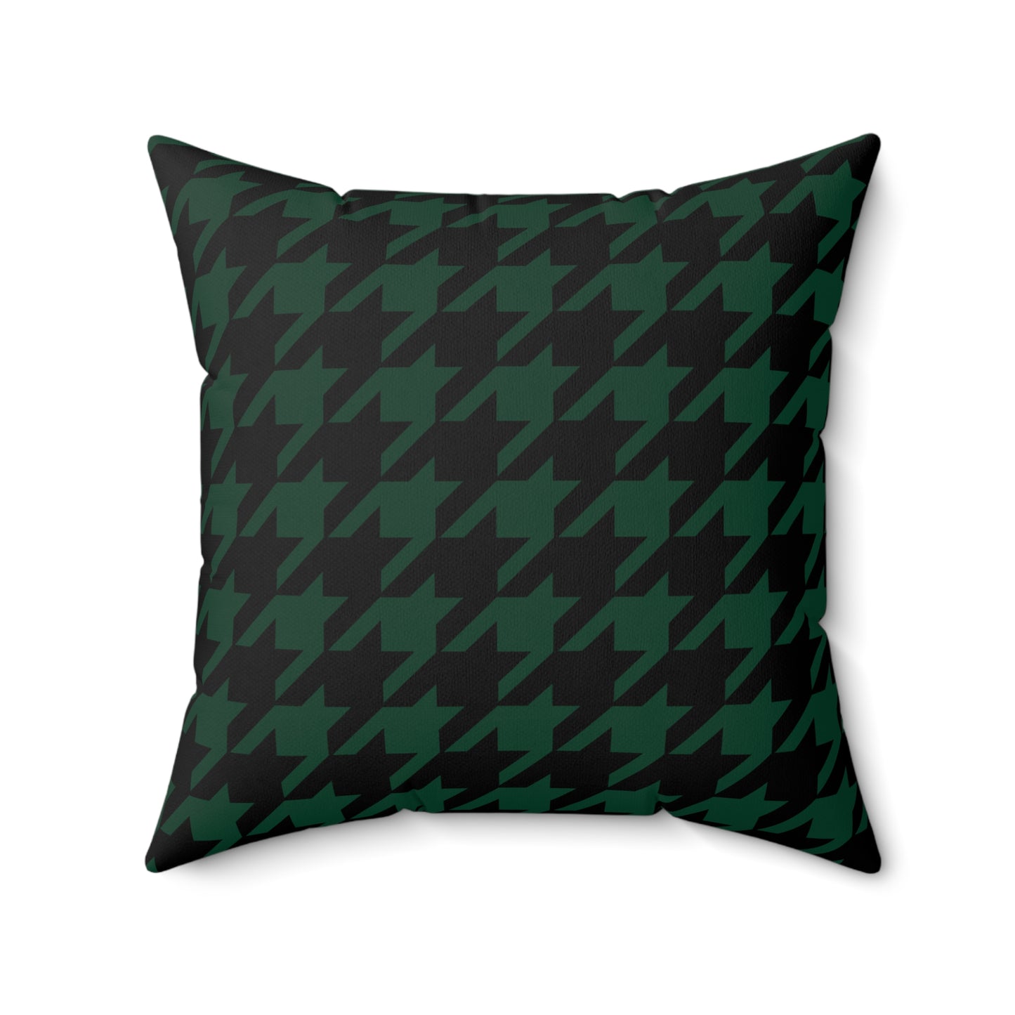 Dark Green, Black Retro Houndstooth Cushion Pillow