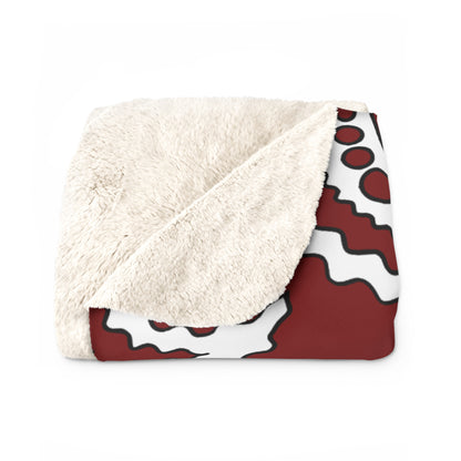 Maroon, White Retro Paisley Blanket Throw