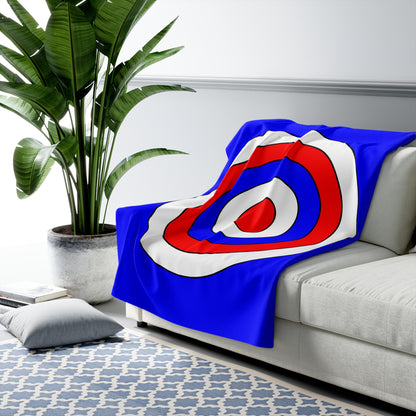 Blue, White, Red Retro Target Blanket Throw