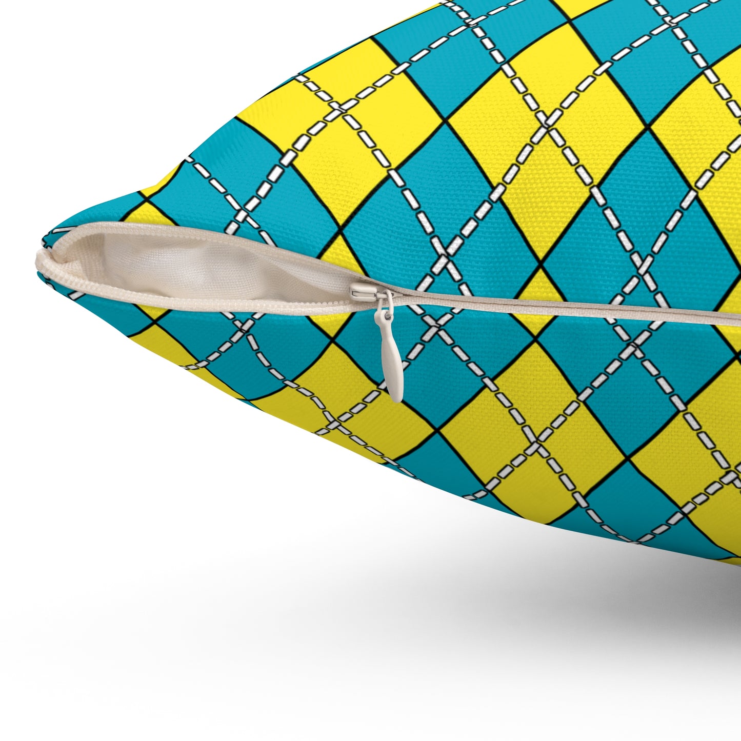 Kazakhstan Retro Argyle Cushion Pillow