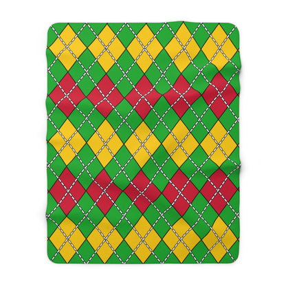 Sao Tome And Principe Retro Argyle Blanket Throw