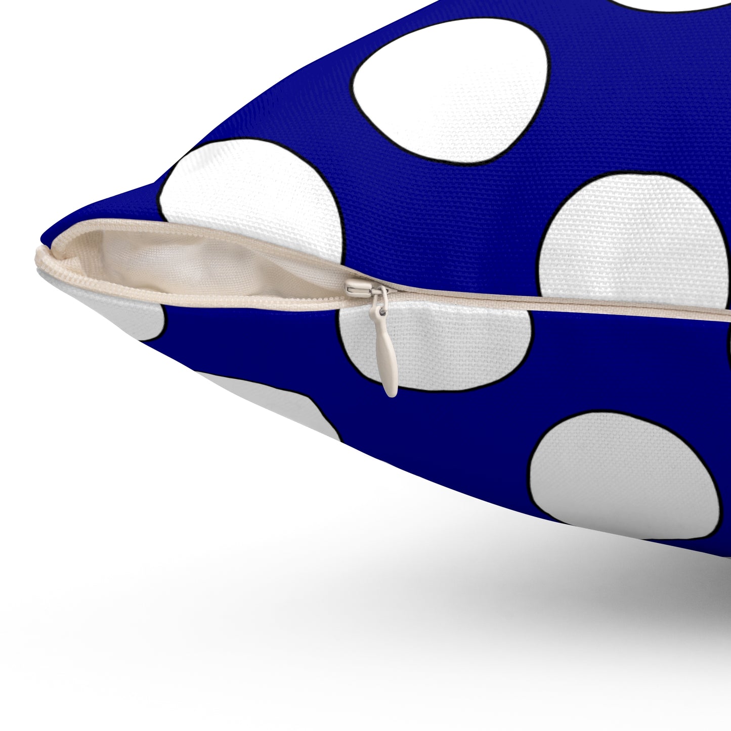 Dark Blue, White Retro Polka Dots Cushion Pillow