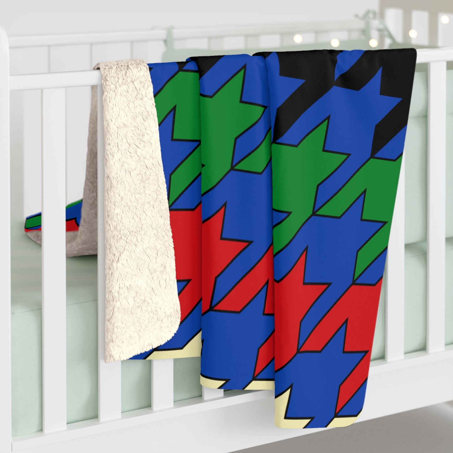 South Sudan Retro Houndstooth Blanket Throw