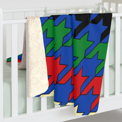 South Sudan Retro Houndstooth Blanket Throw