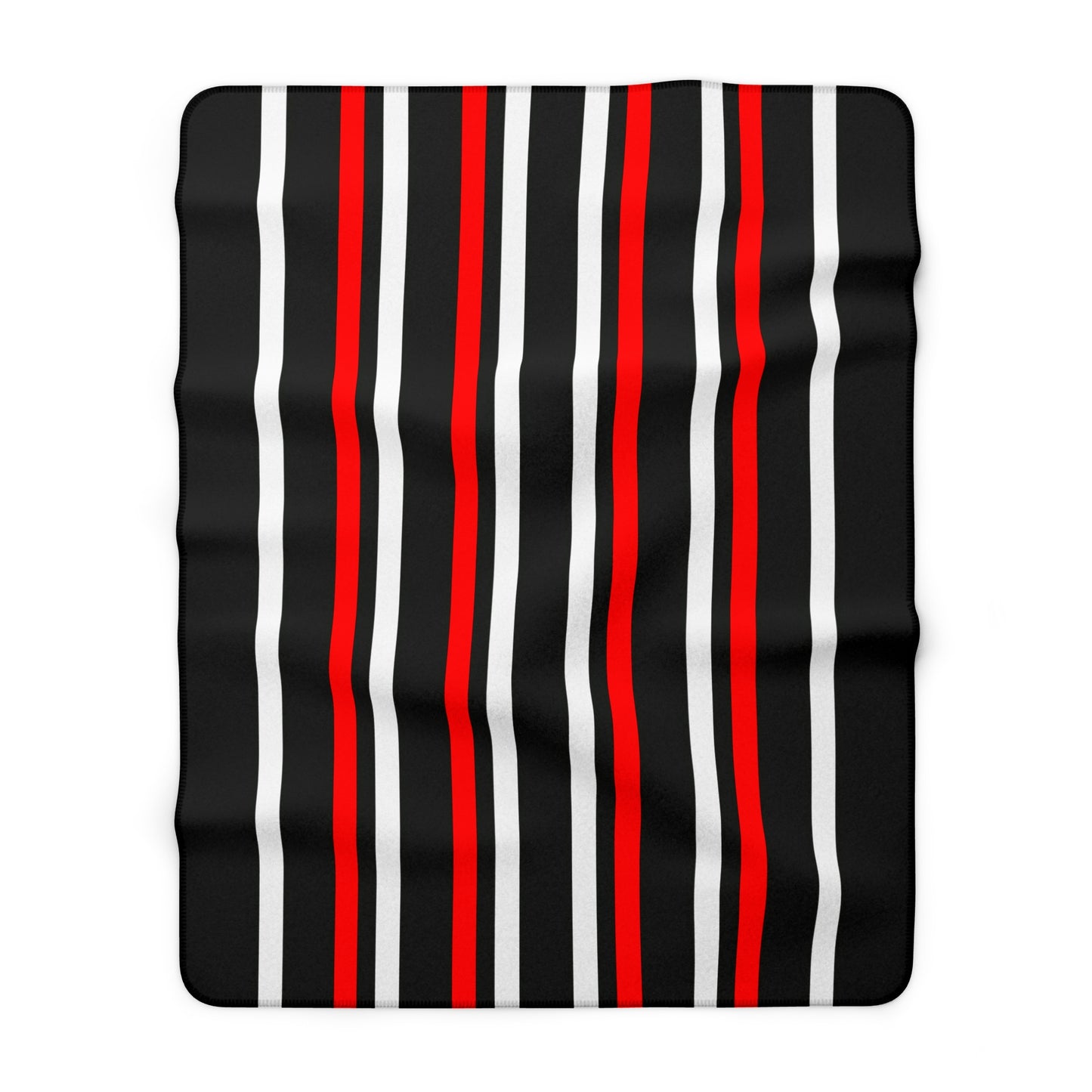 Black, White, Red Retro Stripes Blanket Throw