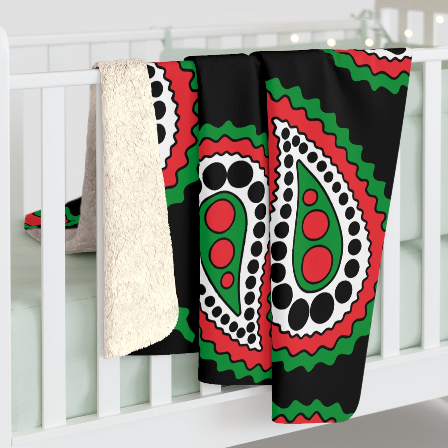 Palestine Retro Paisley Blanket Throw