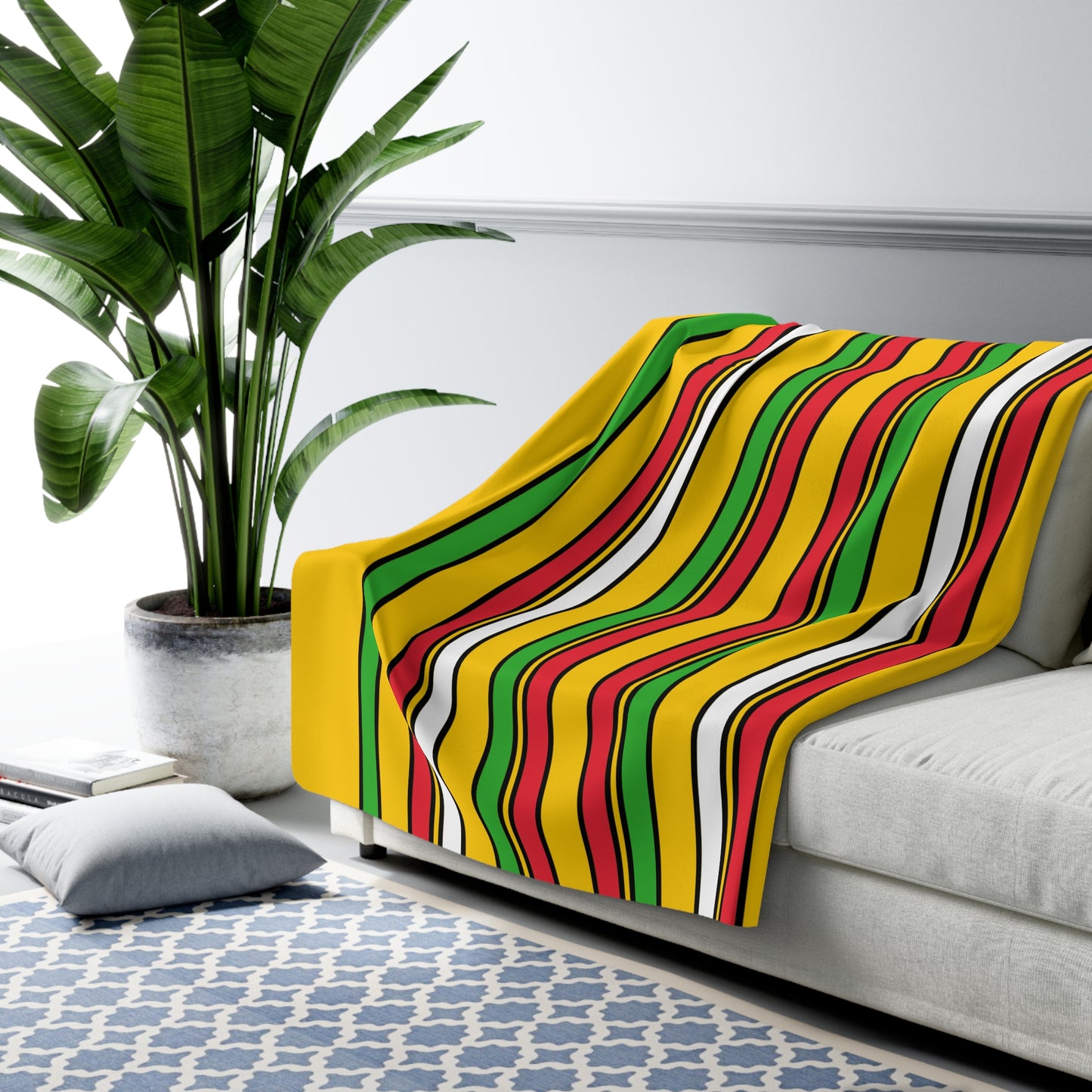 Myanmar Retro Stripes Blanket Throw