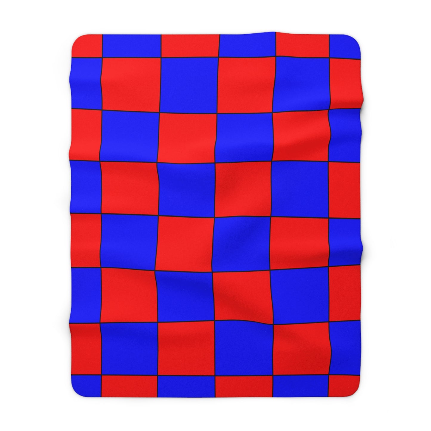 Red, Blue Retro Check Blanket Throw