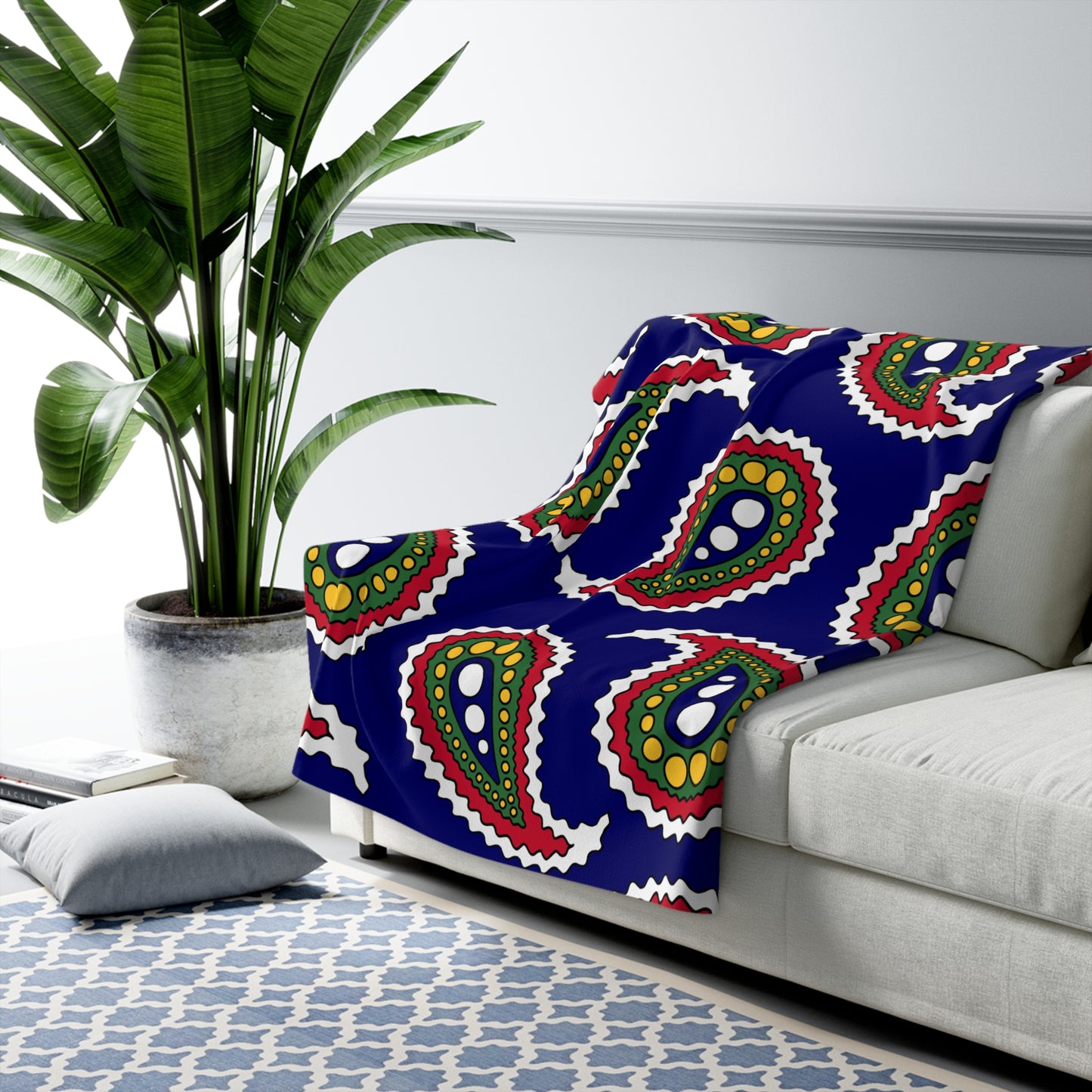 British Virgin Islands Retro Paisley Blanket Throw