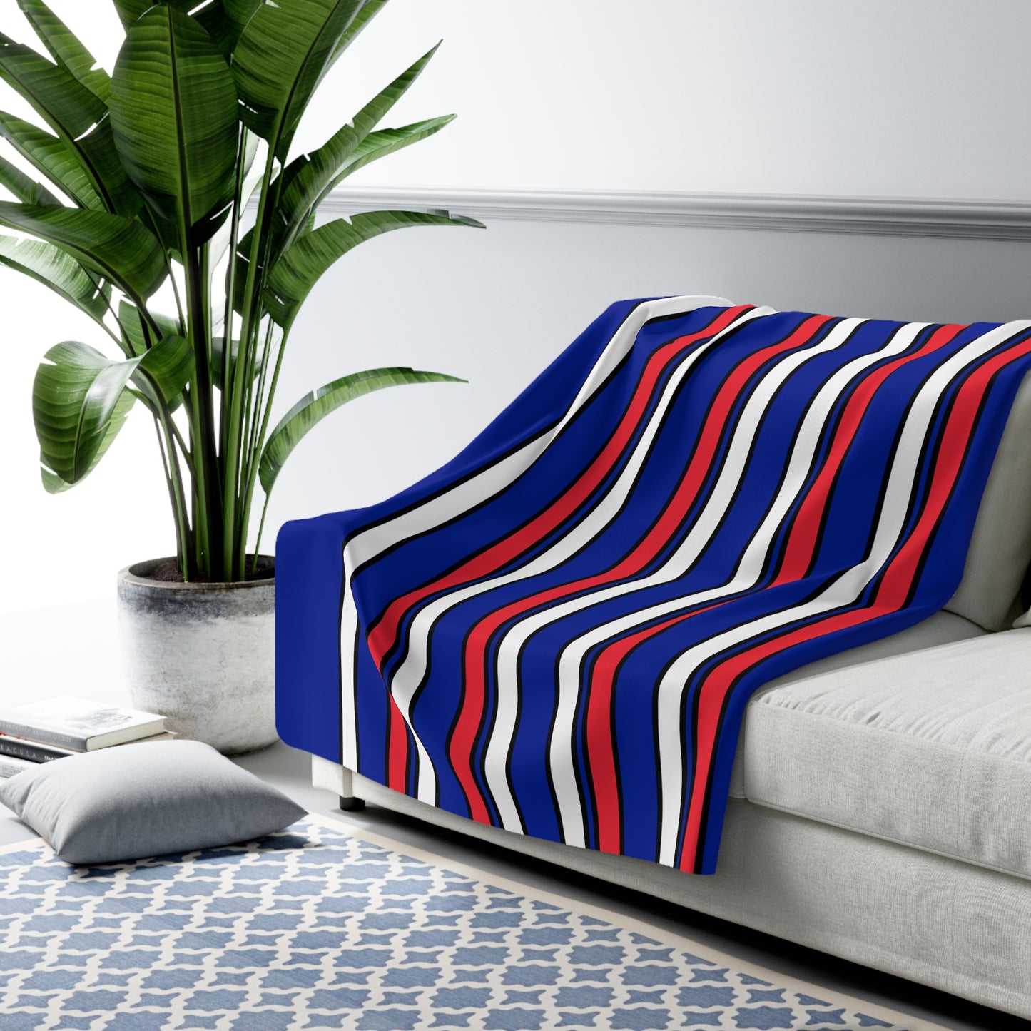 French Southern Territories Retro Stripes Blanket Throw