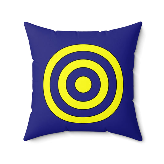 Navy Blue, Yellow Retro Target Cushion Pillow