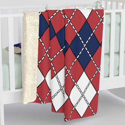 United States of America (USA) Retro Argyle Blanket Throw
