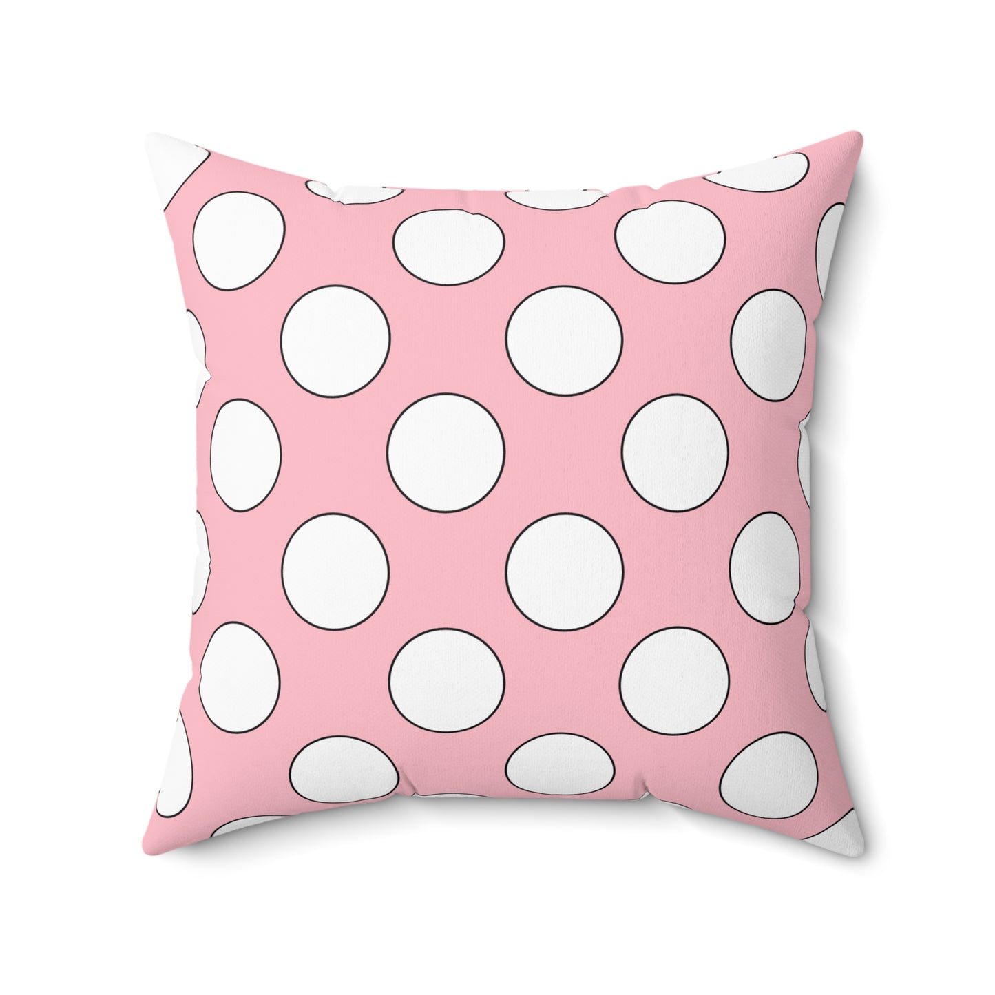 Pink, White Retro Polka Dots Cushion Pillow