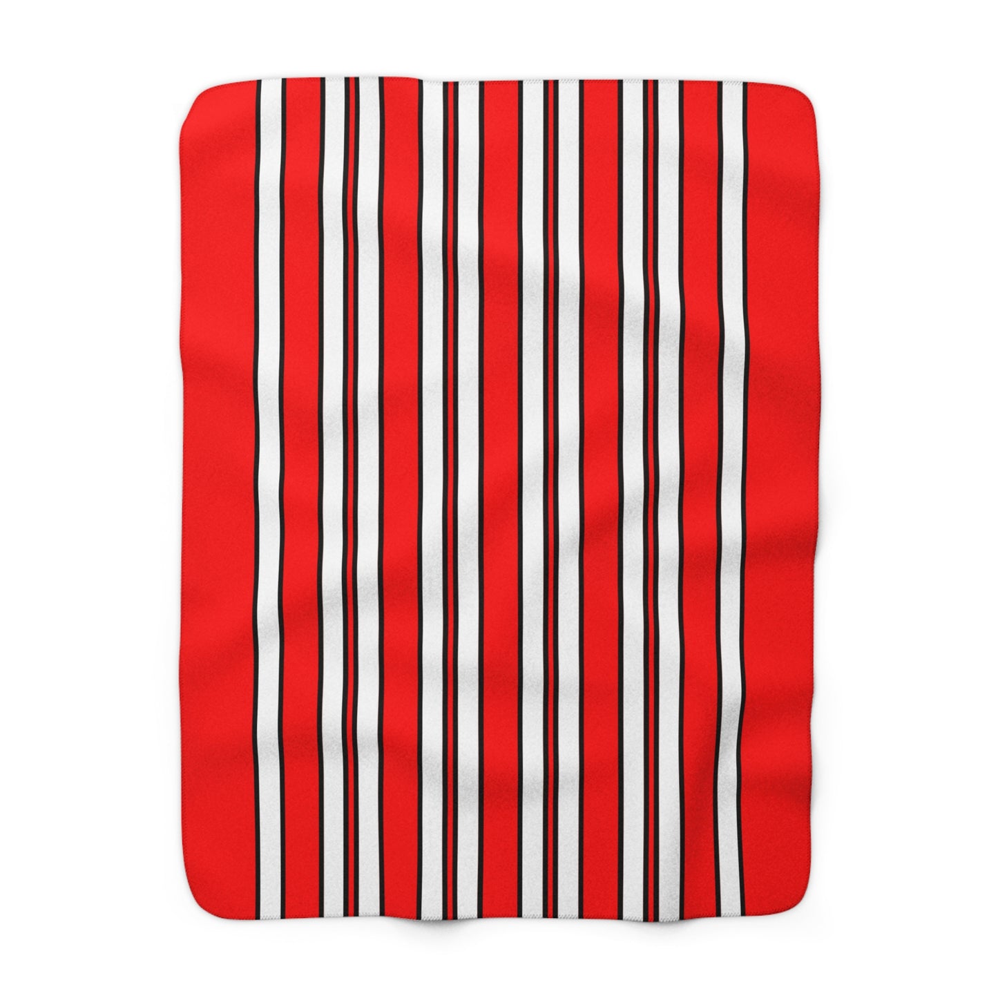 Red, White Retro Stripes Blanket Throw