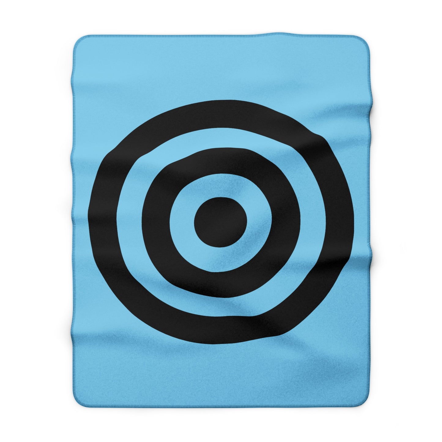 Sky Blue, Black Retro Target Blanket Throw