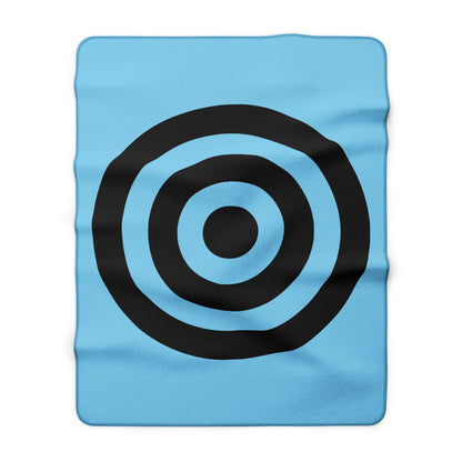 Sky Blue, Black Retro Target Blanket Throw