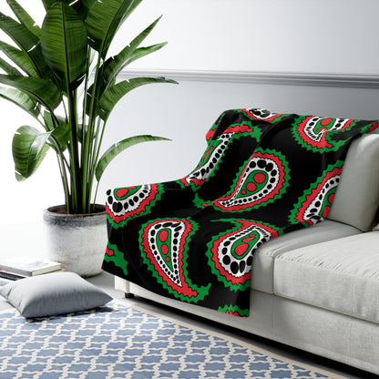 Palestine Retro Paisley Blanket Throw