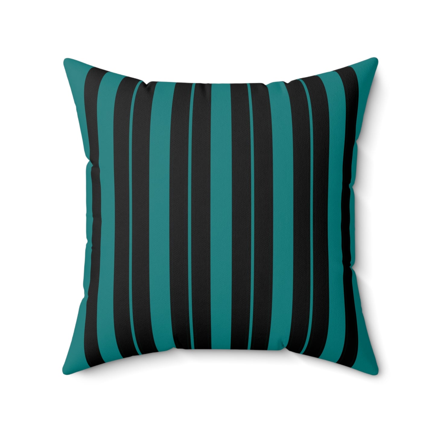 Teal, Black Retro Stripes Cushion Pillow
