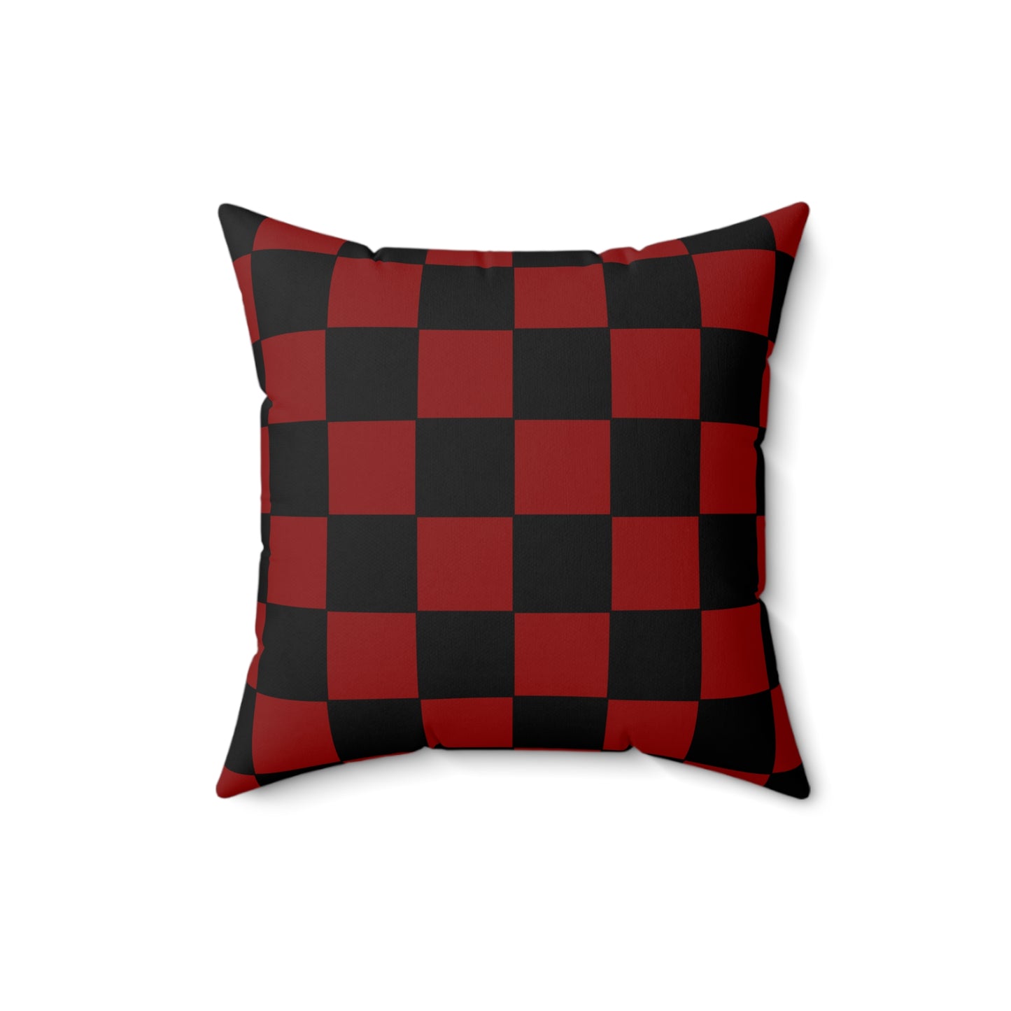 Dark Red, Black Retro Check Cushion Pillow