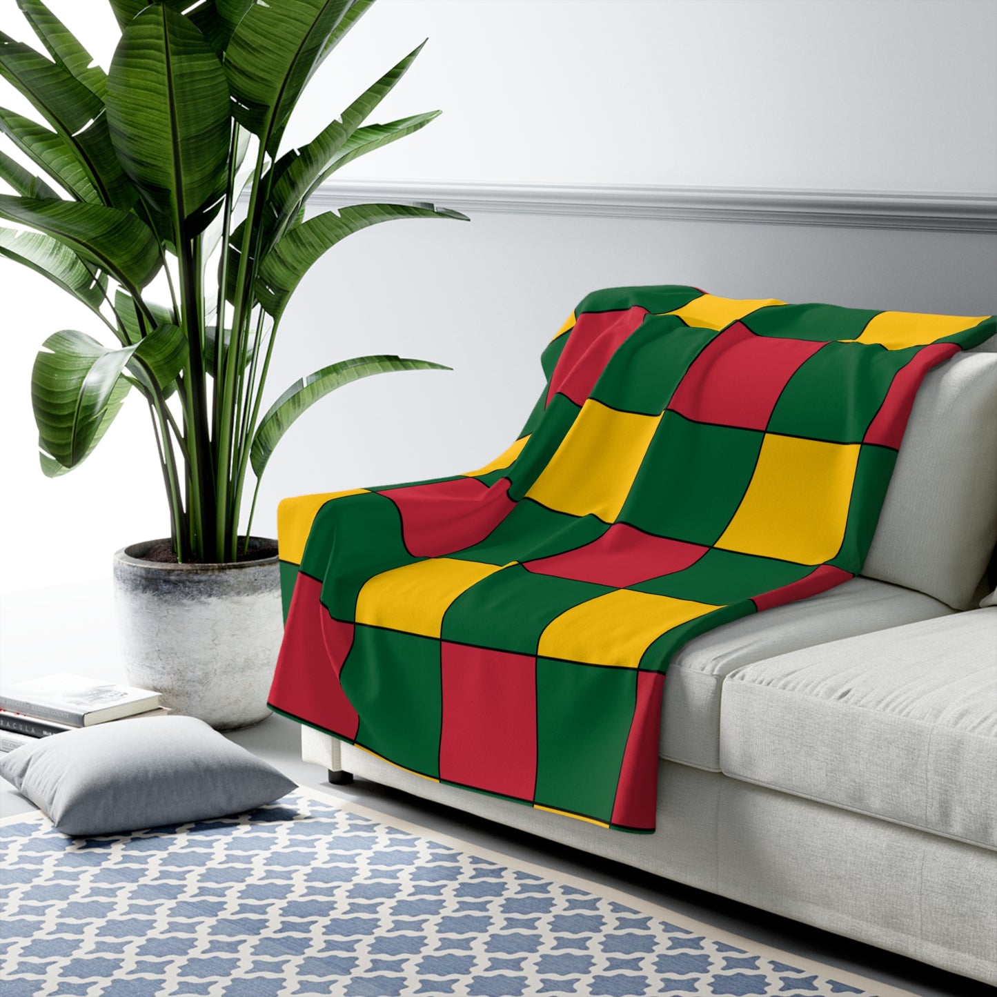 Mauritania Retro Check Blanket Throw