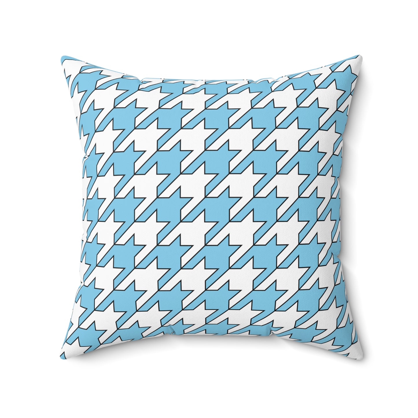 Sky Blue, White Retro Houndstooth Cushion Pillow