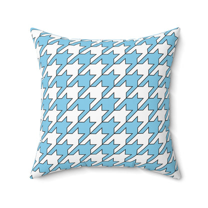 Sky Blue, White Retro Houndstooth Cushion Pillow