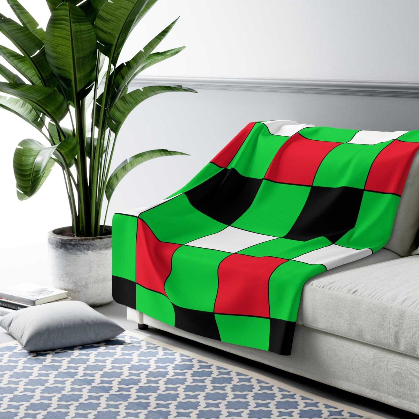 Kuwait Retro Check Blanket Throw