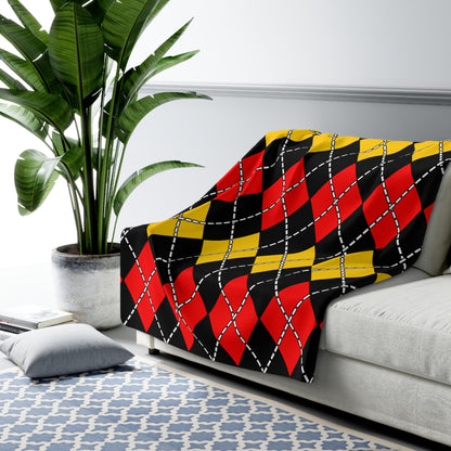 Germany Retro Argyle Blanket Throw