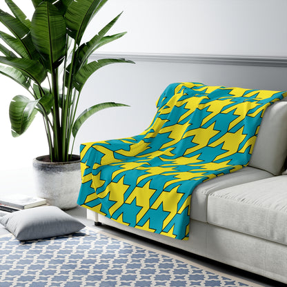 Kazakhstan Retro Houndstooth Blanket Throw