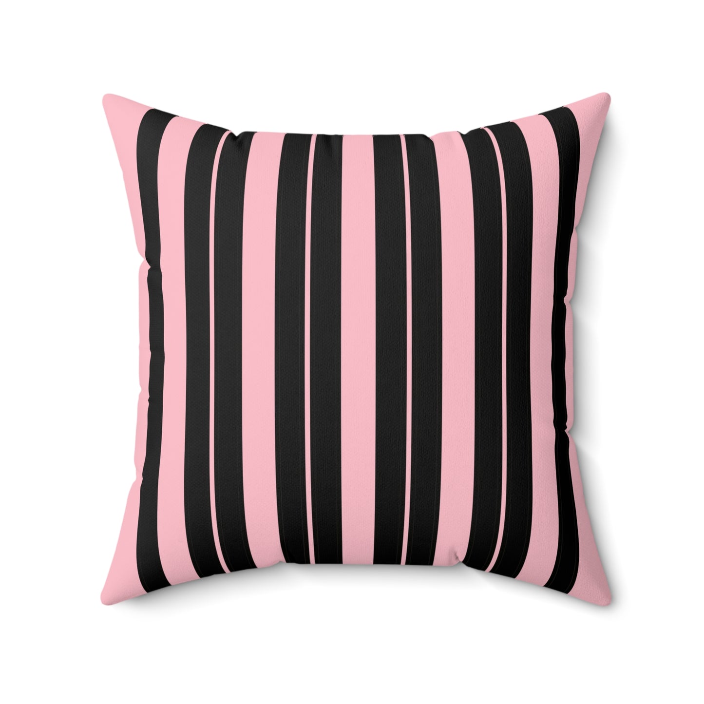 Pink, Black Retro Stripes Cushion Pillow