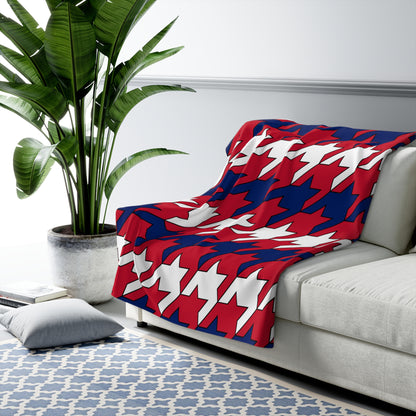 Saint Helena, Ascension And Tristan Da Cunha Retro Houndstooth Blanket Throw