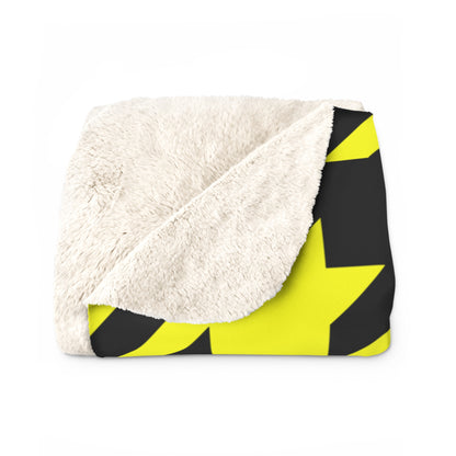 Yellow, Black Retro Houndstooth Blanket Throw