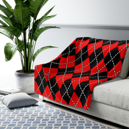 Albania Retro Argyle Blanket Throw
