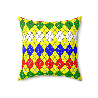 Central African Republic Retro Argyle Cushion Pillow