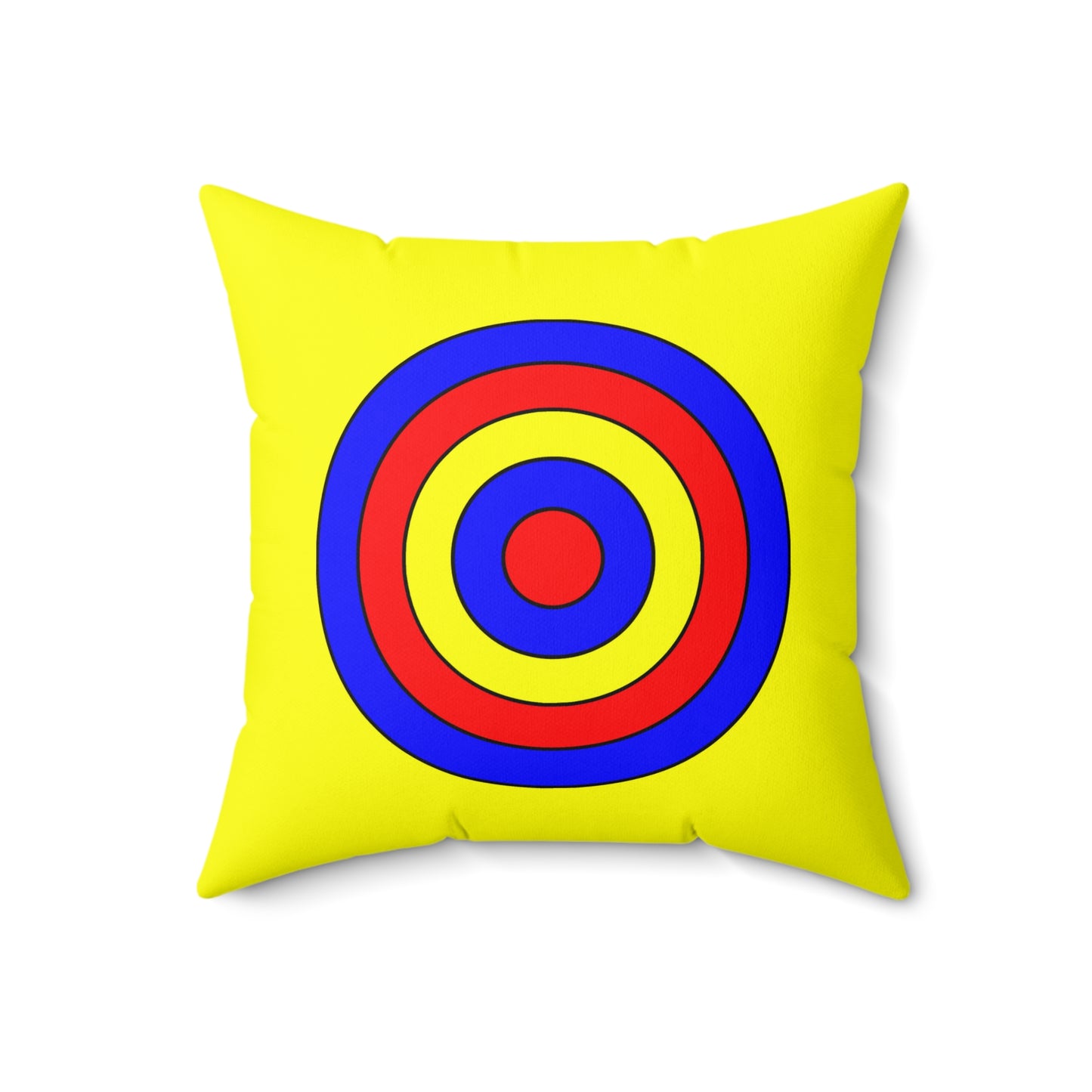 Yellow, Blue, Red Retro Target Cushion Pillow