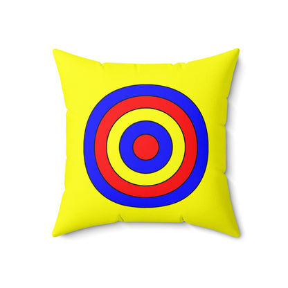 Yellow, Blue, Red Retro Target Cushion Pillow