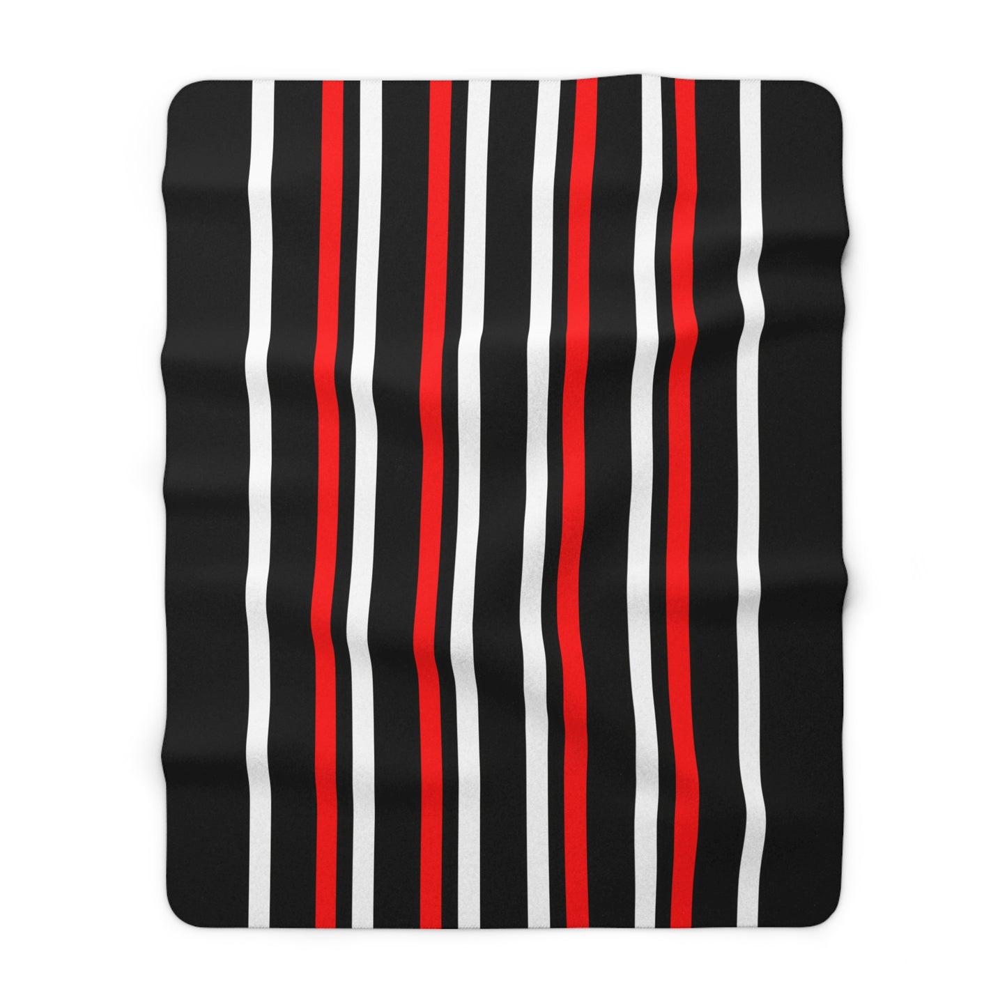 Black, White, Red Retro Stripes Blanket Throw