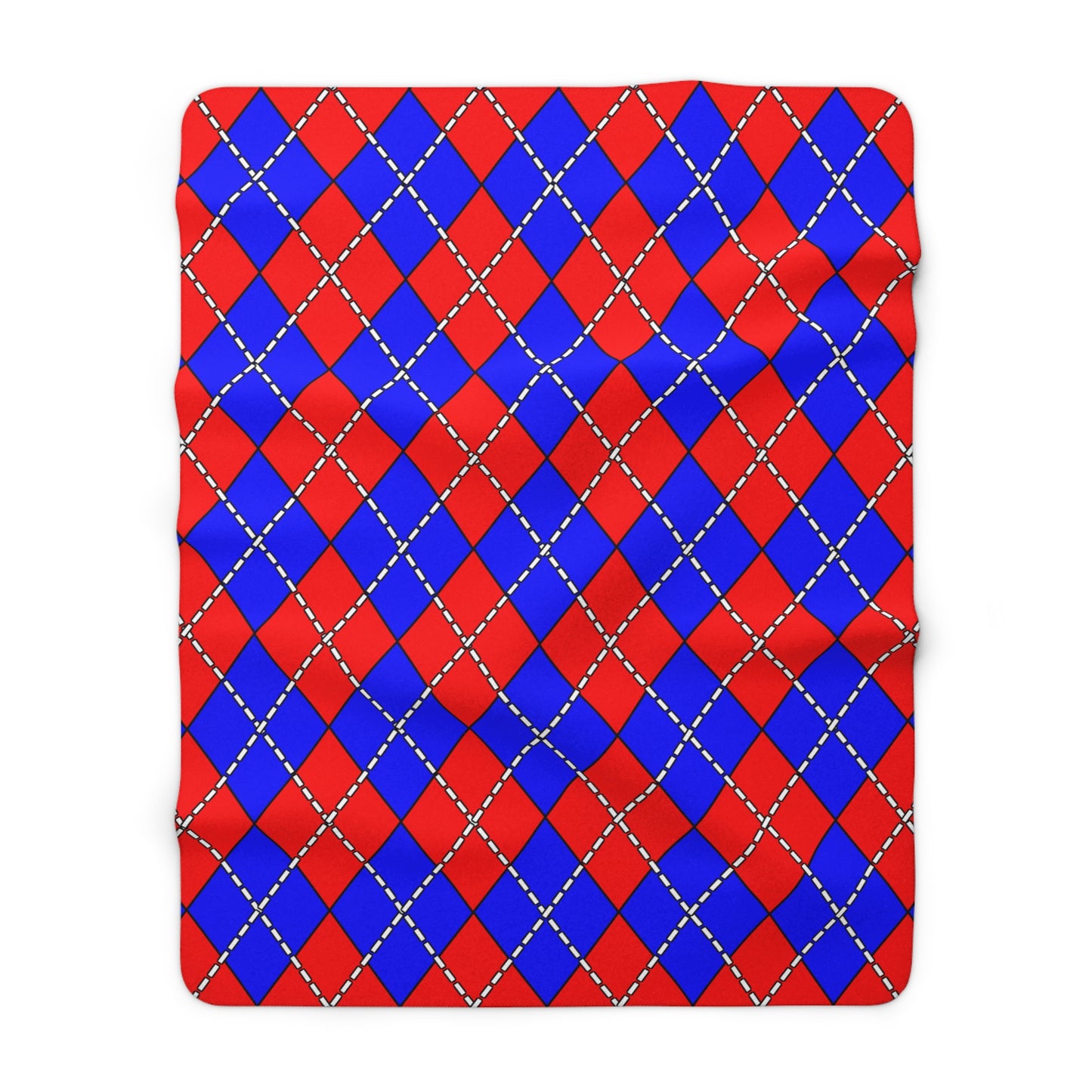 Red, Blue Retro Argyle Blanket Throw