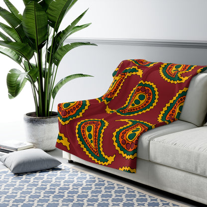 Sri Lanka Retro Paisley Blanket Throw