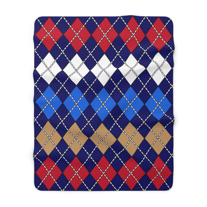 Tristan Da Cunha Retro Argyle Blanket Throw