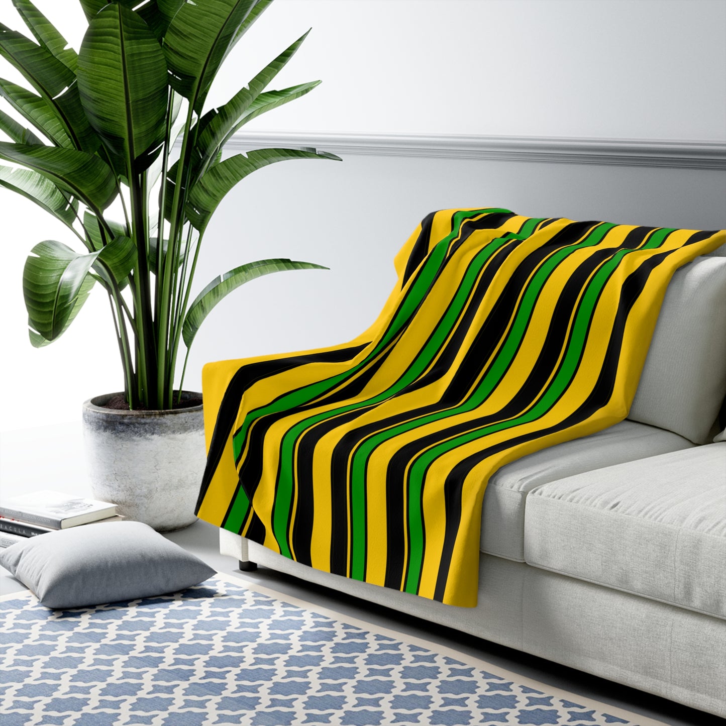 Jamaica Retro Stripes Blanket Throw