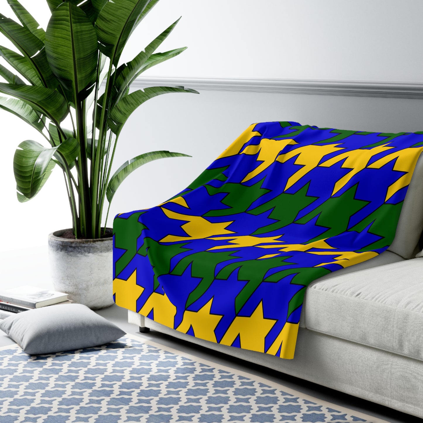 Solomon Islands Retro Houndstooth Blanket Throw