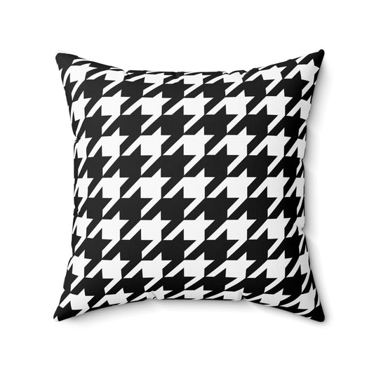 White, Black Retro Houndstooth Cushion Pillow