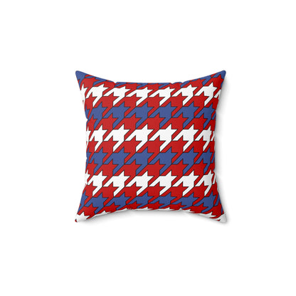 Democratic Peoples Republic Of Korea Retro Houndstooth Cushion Pillow