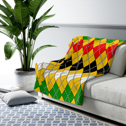 Mozambique Retro Argyle Blanket Throw