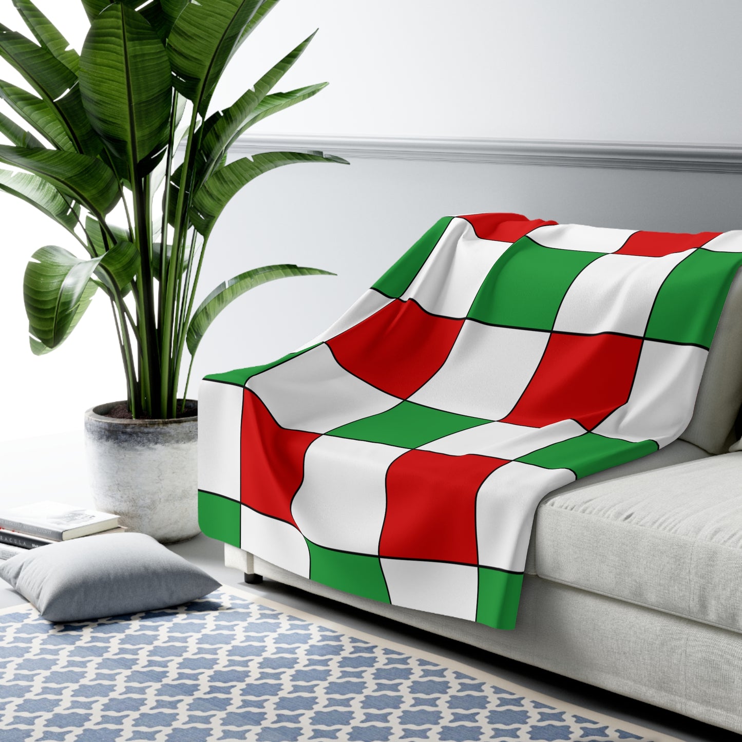 Iran Retro Check Blanket Throw